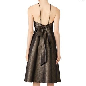 Halston Glitter Back Bow Dress